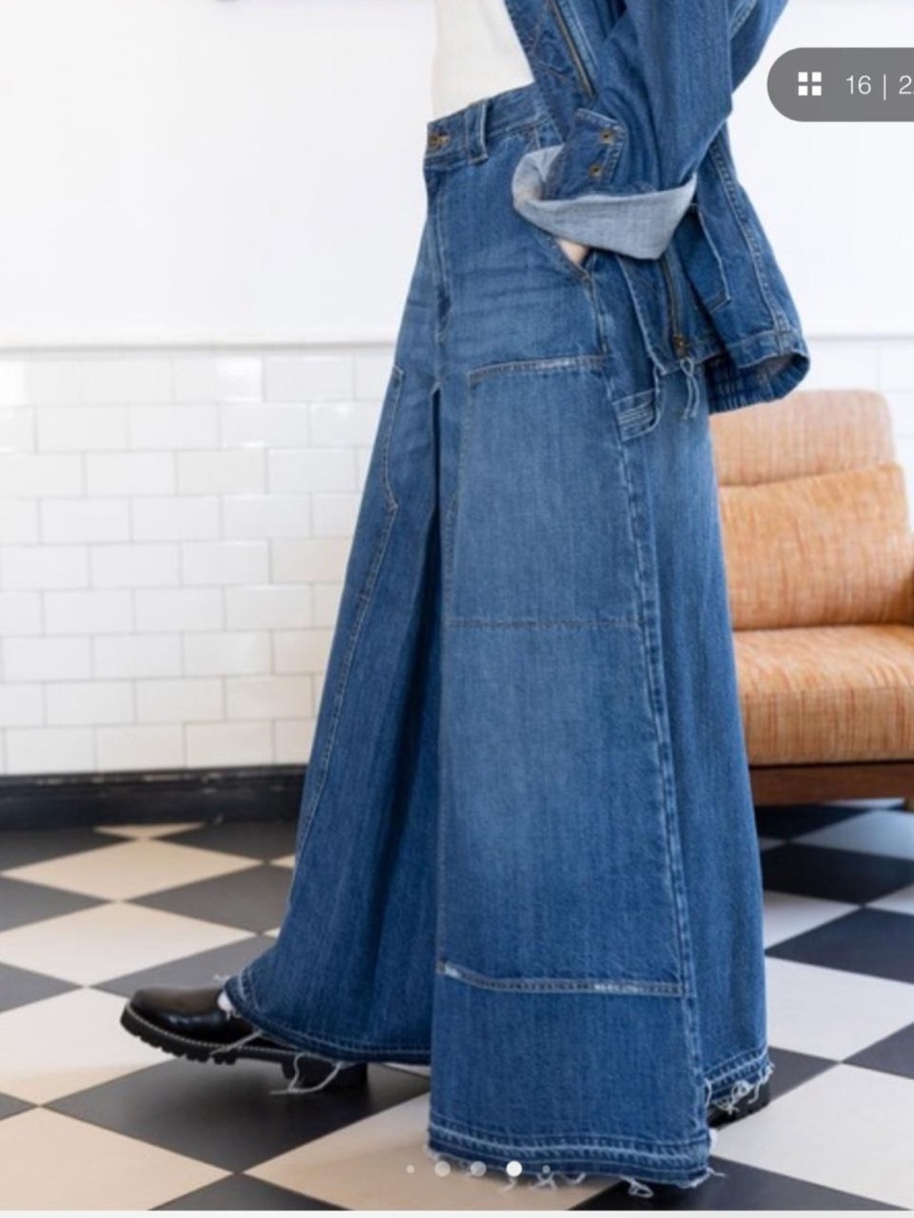 SOLD-LIKE ITEMS IN CLOSET 
Niko and… Wide Leg Patchwork Raw Hem Denim Jeans L - Picture 3 of 8